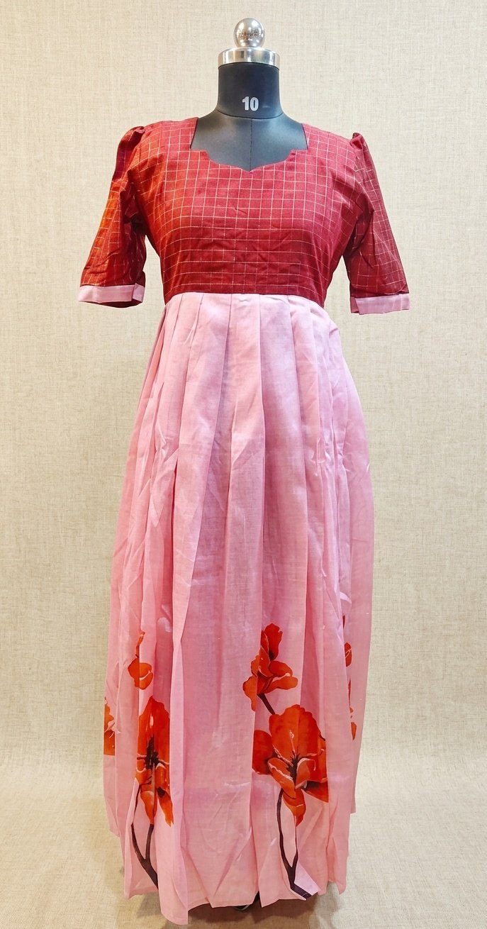 RAW SILK WITH TUSSAR MAXI